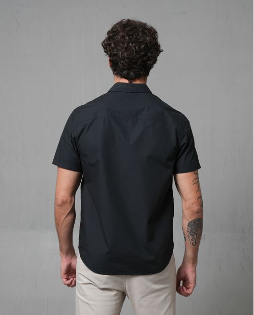 Camisa manga corta en popelina para hombre