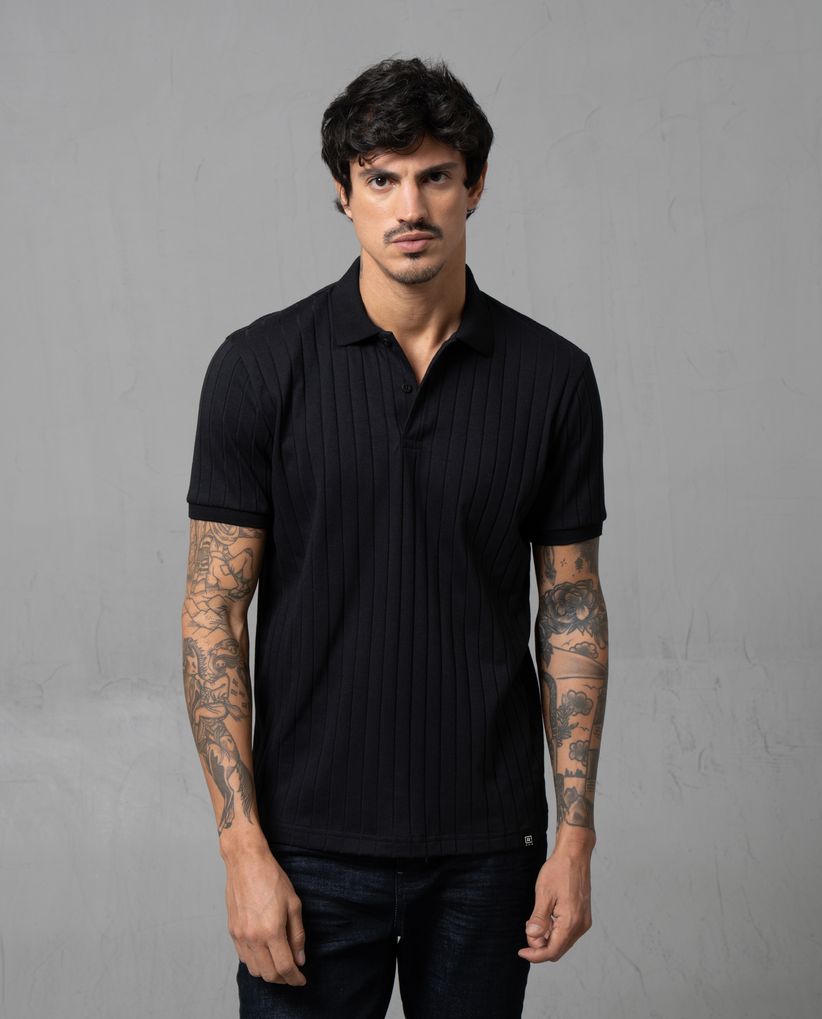 Polo con textil acanalado para hombre