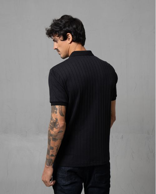 Polo con textil acanalado para hombre