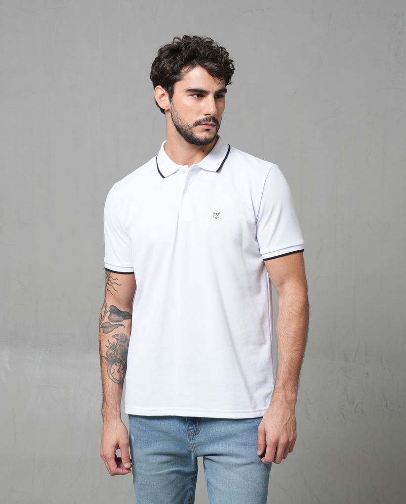 Polo manga corta con puma estampado para hombre