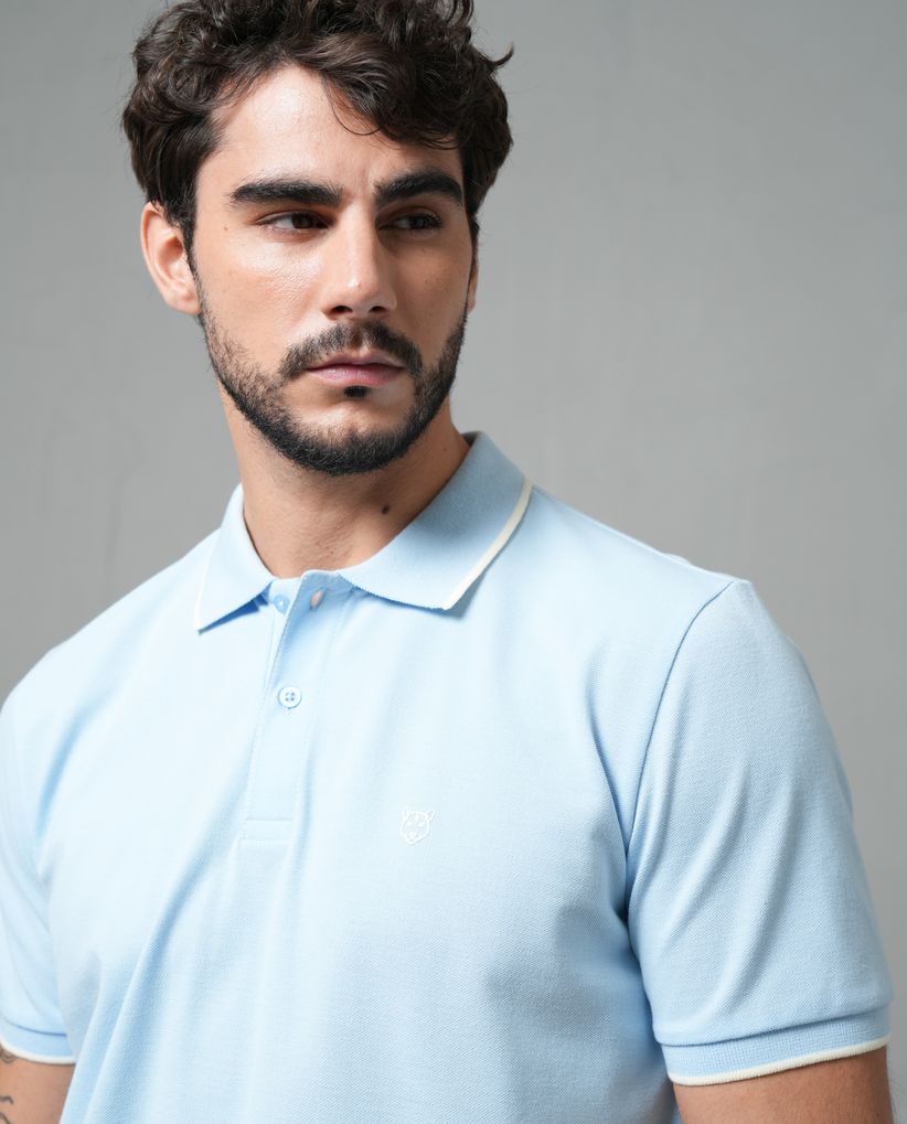 Polo manga corta con puma estampado para hombre