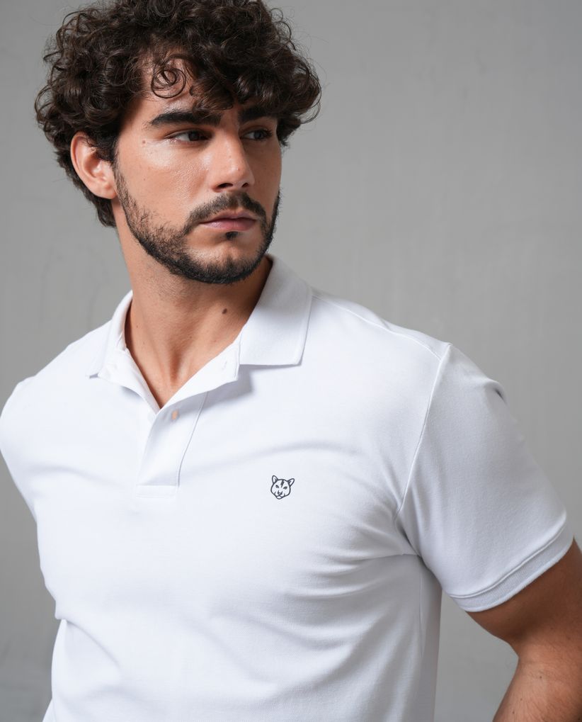 Polo con aplique de puma en punto corazón para hombre