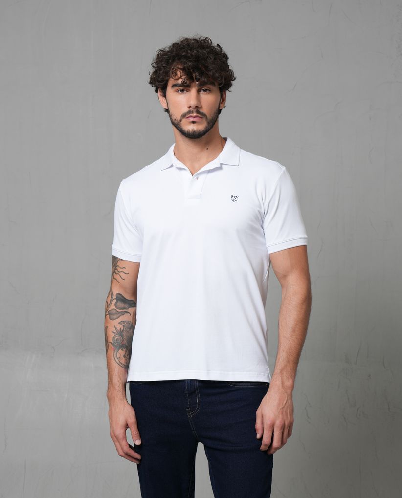Polo con aplique de puma en punto corazón para hombre