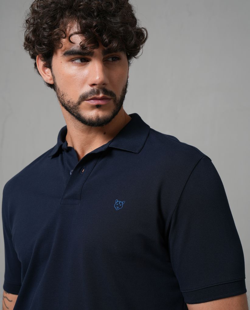 Polo con aplique de puma en punto corazón para hombre